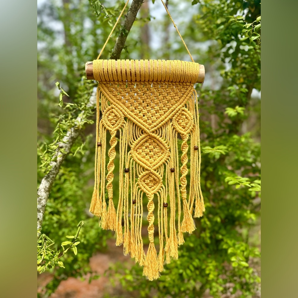 Handcrafted Macramè Wall Hanging - Mustard
